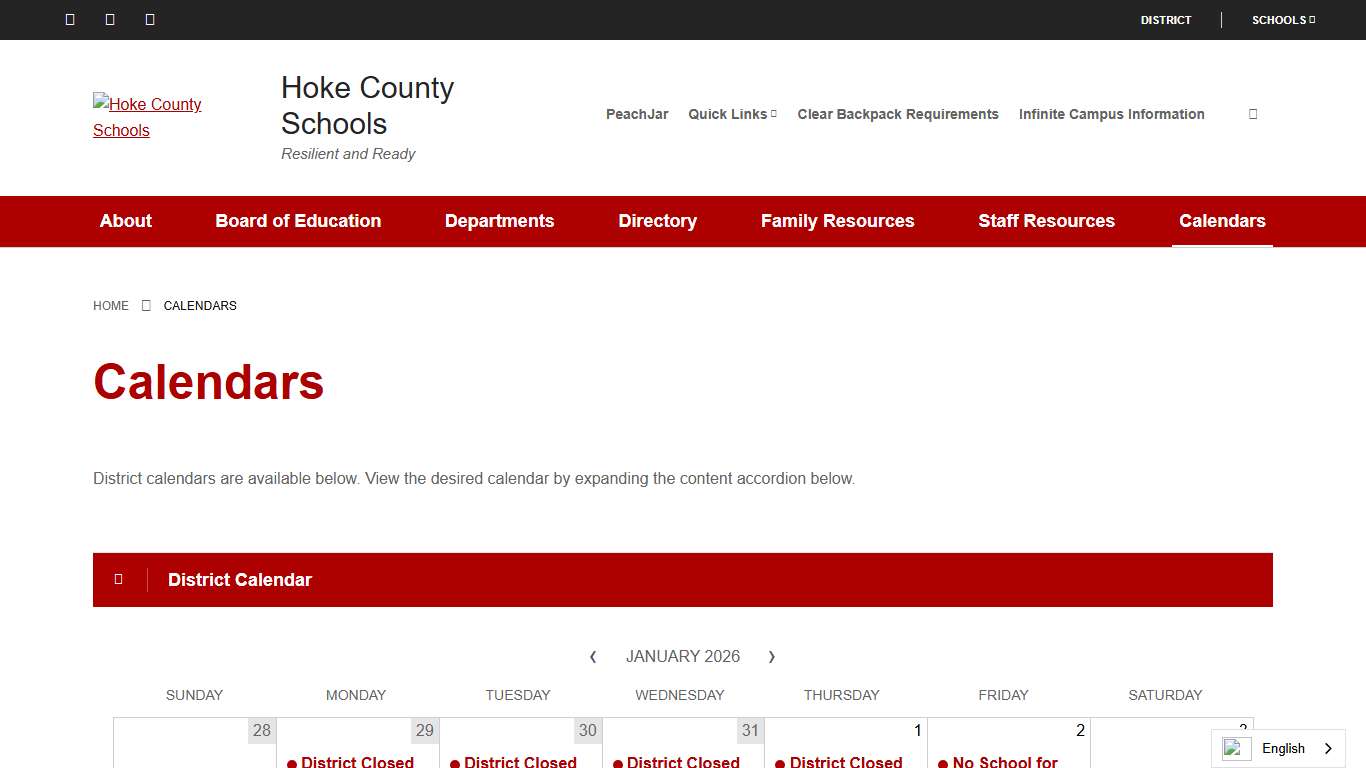 Calendars - Hoke County Schools
