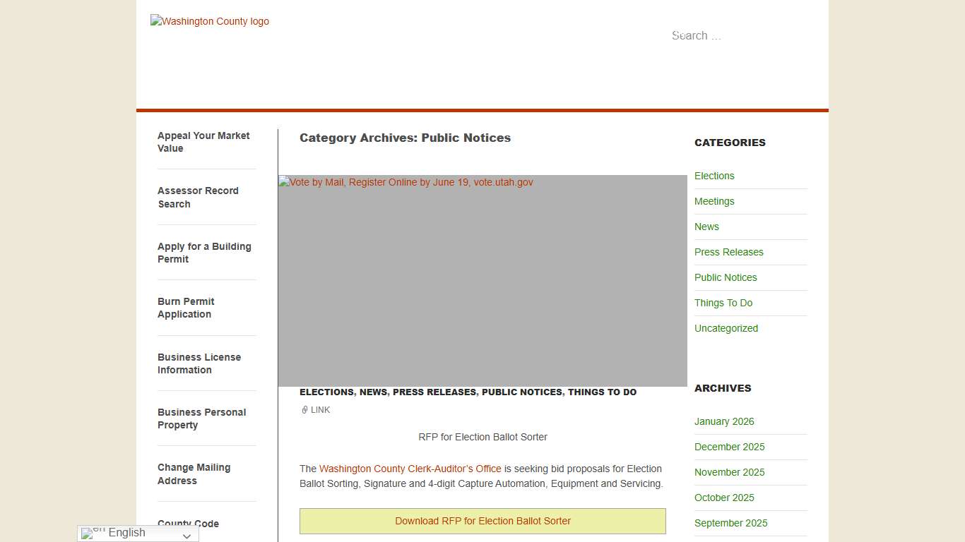 Public Notices Washington County of Utah